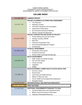 Volume Index