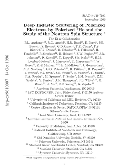Deep Inelastic Scattering of Polarized Electrons by Polarized 3He and The