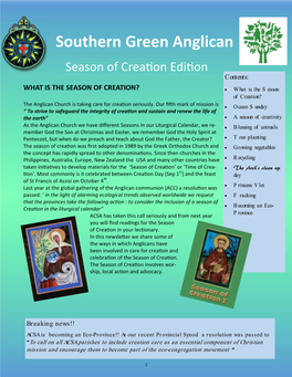 Season of Creation Newsletter 2013