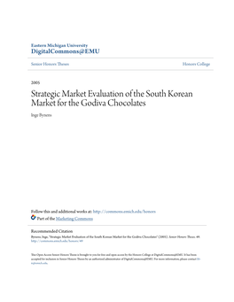 Strategic Market Evaluation of the South Korean Market for the Godiva Chocolates Inge Bynens