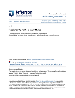 Respiratory-Spinal Cord Injury Manual