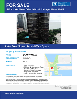 FOR SALE 505 N. Lake Shore Drive Unit 101, Chicago, Illinois 60611