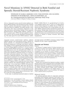 Novel Mutations in NPHS2 Detected in Both Familial and Sporadic Steroid-Resistant Nephrotic Syndrome