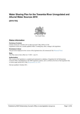 NSW Legislation Website, and Is Certified As the Form of That Legislation That Is Correct Under Section 45C of the Interpretation Act 1987