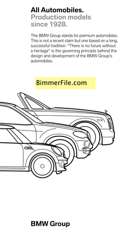 Automobiles. Production Models Since 1928. BMW Group