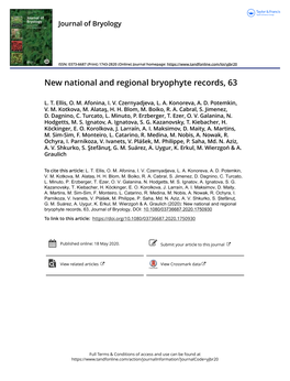 New National and Regional Bryophyte Records, 63 L