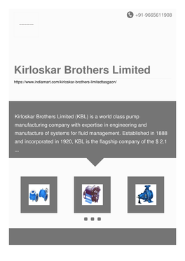 Kirloskar Brothers Limited