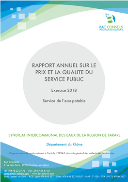 Rapport Annuel Sur Le Prix Et La Qualite Du Service Public