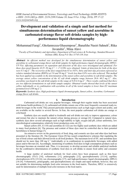 Development and Validation of a Simple and Fast Method For