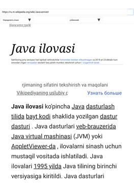 Java Ilovasi