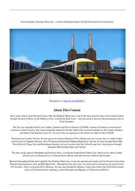 Train Simulator Chatham Main Line Londongillingham Route Addon Download Utorrent Kickass