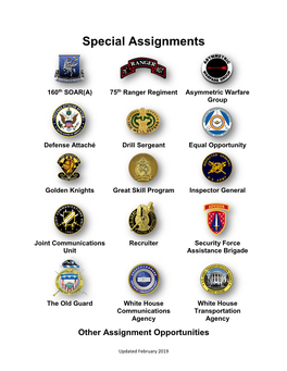 Special Assignments