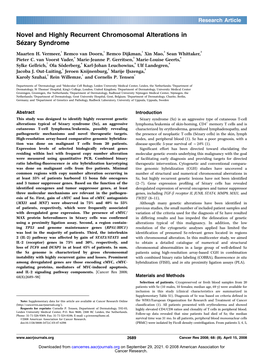 Novel and Highly Recurrent Chromosomal Alterations in Se´Zary Syndrome