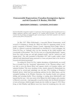 Unreasonable Expectations: Canadian Immigration Agents and the Canada-U.S