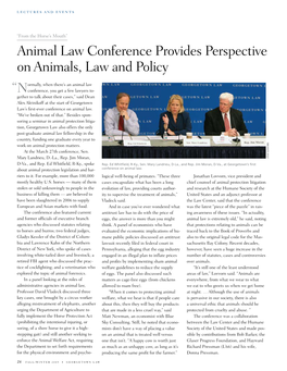 Animal Law Conference Provides Perspective on Animals, Law and Policy