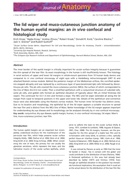 The Lid Wiper and Muco-Cutaneous Junction Anatomy of the Human