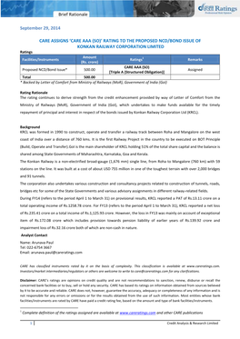 Brief Rationale September 29, 2014 CARE ASSIGNS 'CARE AAA (SO