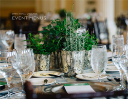 Event Menus Table of Contents