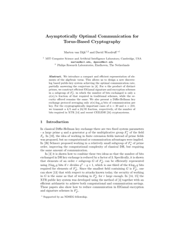 Asymptotically Optimal Communication for Torus-Based Cryptography