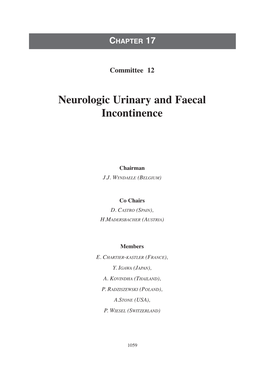 Neurologic Urinary and Faecal Incontinence