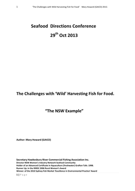 The Challenges with 'Wild' Harvesting Fishe for Food