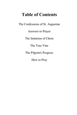 Table of Contents