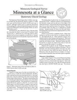 Minnesota at a Glance O V L O R U G S Quaternary Glacial Geology I C a L