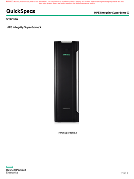 Quickspecs HPE Integrity Superdome X Overview