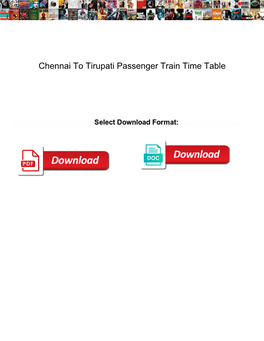 Chennai to Tirupati Passenger Train Time Table