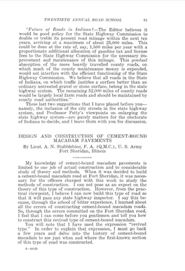 DESIGN and CONSTRUCTION of CEMENT-BOUND MACADAM PAVEMENTS by Lieut