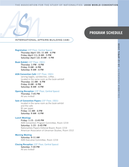 Program Schedule