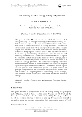 A Self-Watching Model of Analogy-Making and Perception