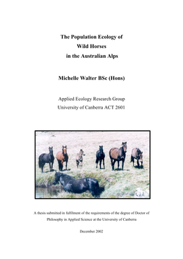 The Population Ecology of Wild Horses in the Australian Alps