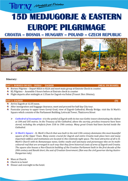 15D Medjugorje & Eastern Europe Pilgrimage