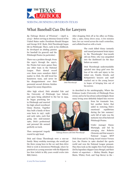 What Baseball Can Do for Lawyers, Talmage Boston