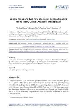 A New Genus and Two New Species of Oonopid Spiders from Tibet, China (Araneae, Oonopidae)