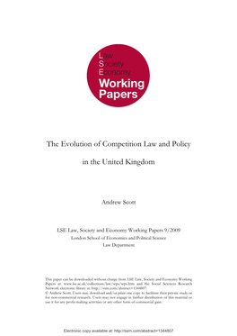 The Evolution of Competition Law and Policy in the United Kingdom