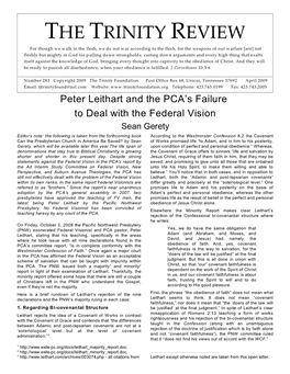 Peter Leithart and the PCA's Failure to Deal with the Federal Vision