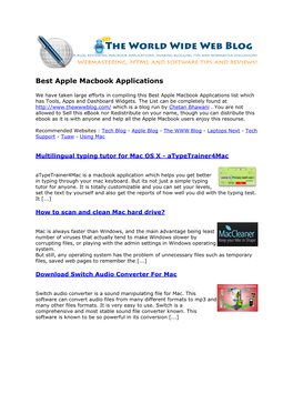 Apple Macbook Applications