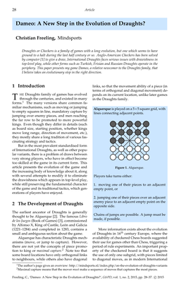 Dameo: a New Step in the Evolution of Draughts?