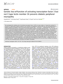 Genetic Loss-Of-Function of Activating Transcription Factor 3 but Not C-Type