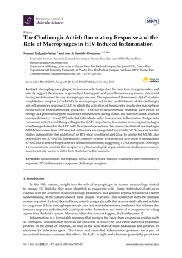 The Cholinergic Anti-Inflammatory Response and the Role Of