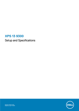 XPS 13 9300 Setup and Specifications