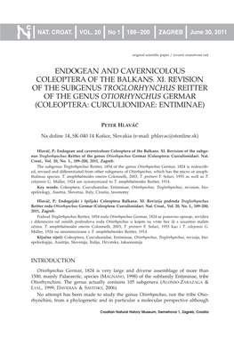Endogean and Cavernicolous Coleoptera of the Balkans