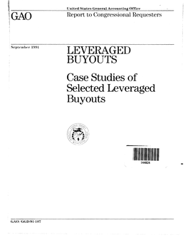 Case Studies of Selected Leveraged Buyouts