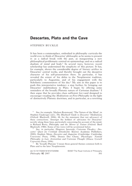 Descartes, Plato and the Cave