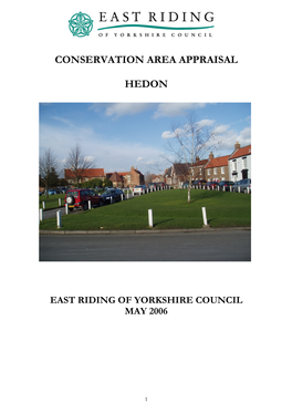 Conservation Area Appraisal Hedon