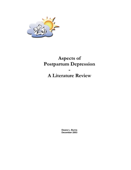 Aspects of Postpartum Depression - a Literature Review