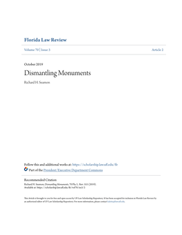 Dismantling Monuments Richard H