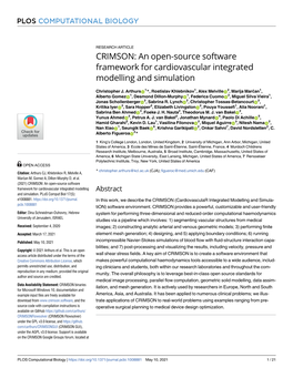 CRIMSON: an Open-Source Software Framework for Cardiovascular Integrated Modelling and Simulation